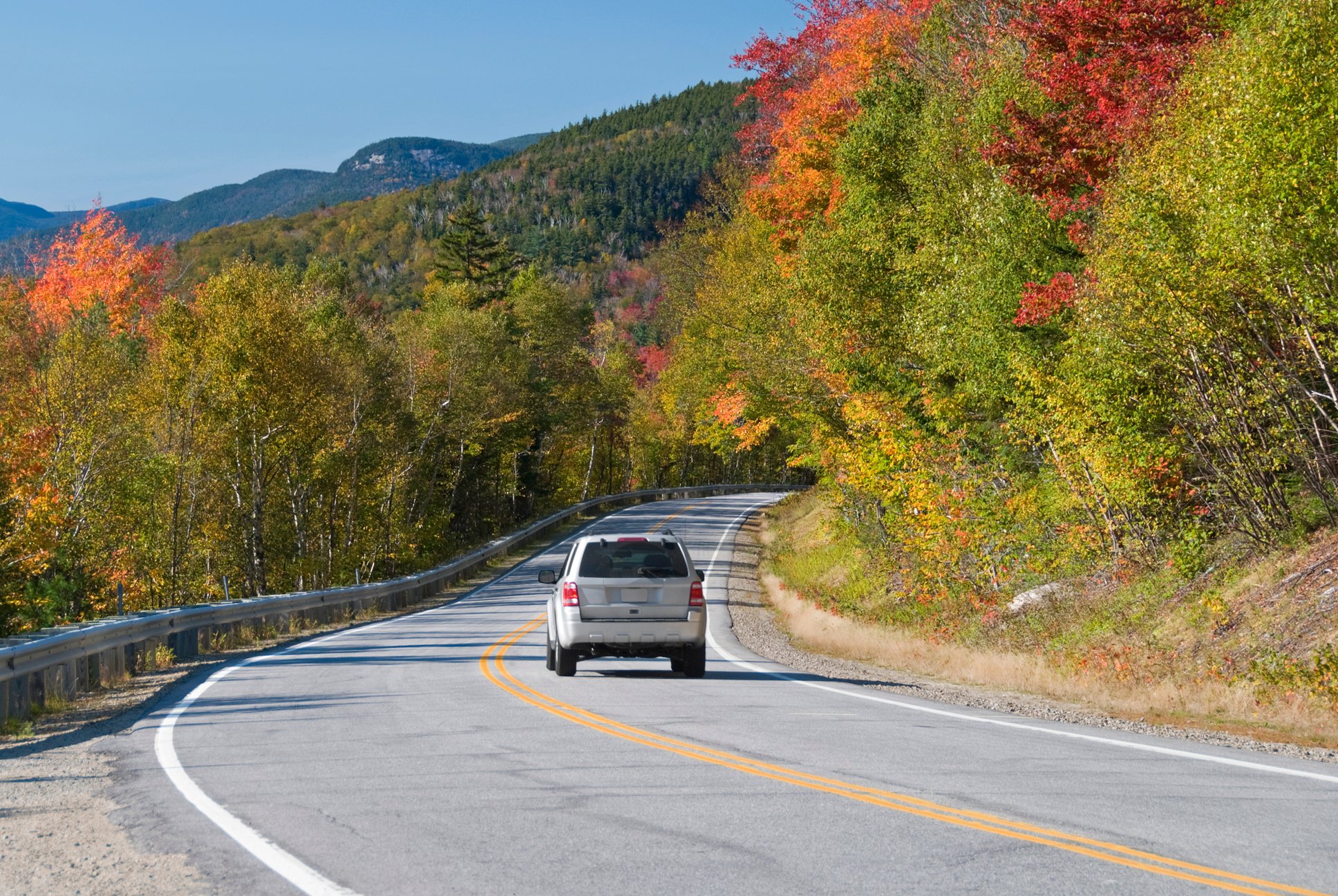 Car driving scenic route